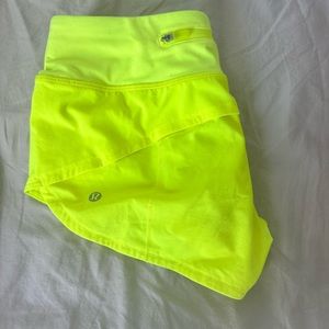 electric lemon lululemon shorts